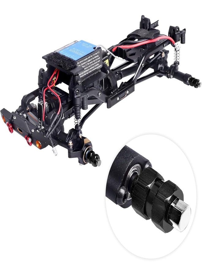 محاور عجلات ممتدة من AllinRC، وصلة سداسية 7 مم، ومفتاح ربط متقاطع، ترقيات لسيارة الزحف Axial SCX24 1/24 RC (أسود) - Image 3